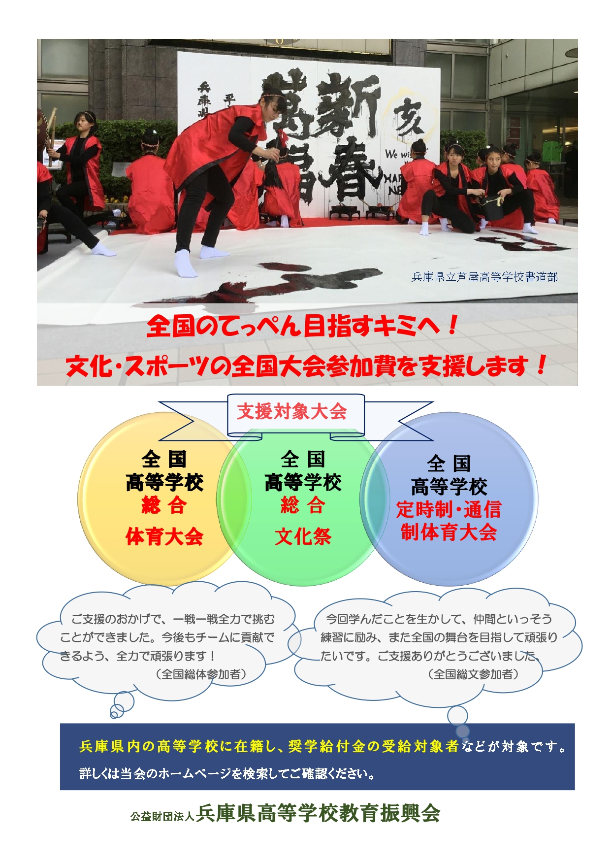令和元年度全国大会参加生徒支援事業